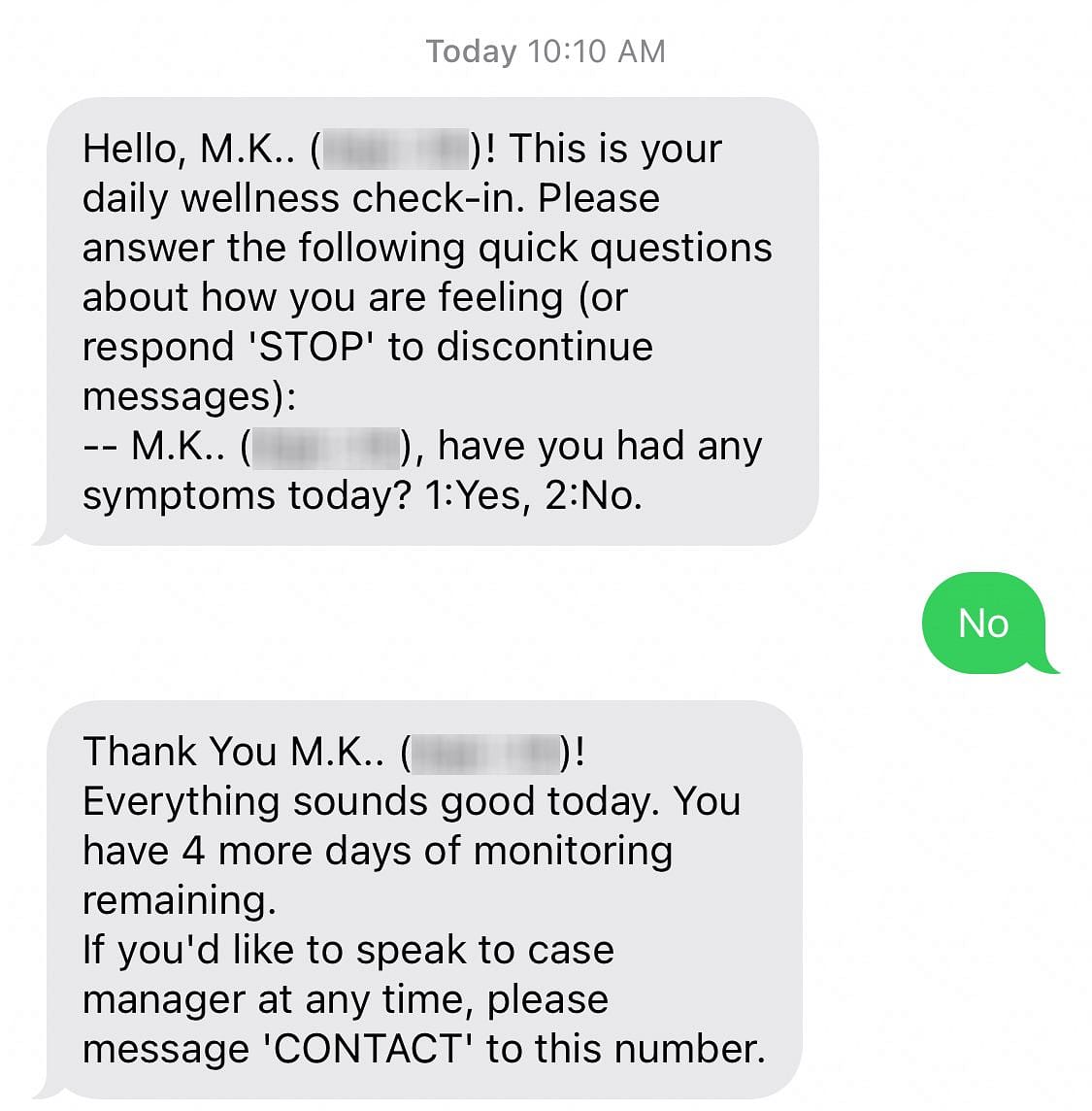 New York COVID Text Message