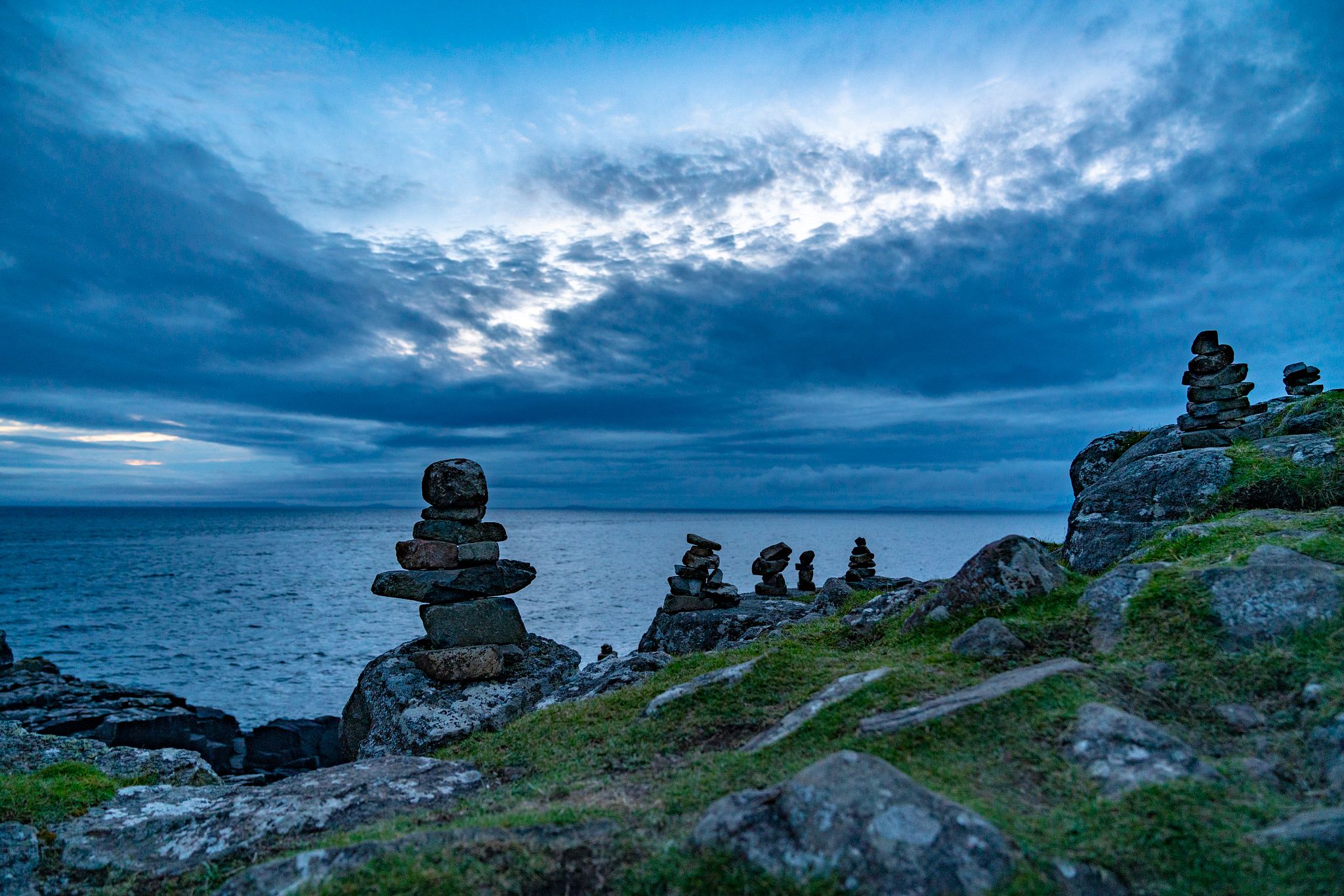 Cairns at Neist Point Lighthouse
