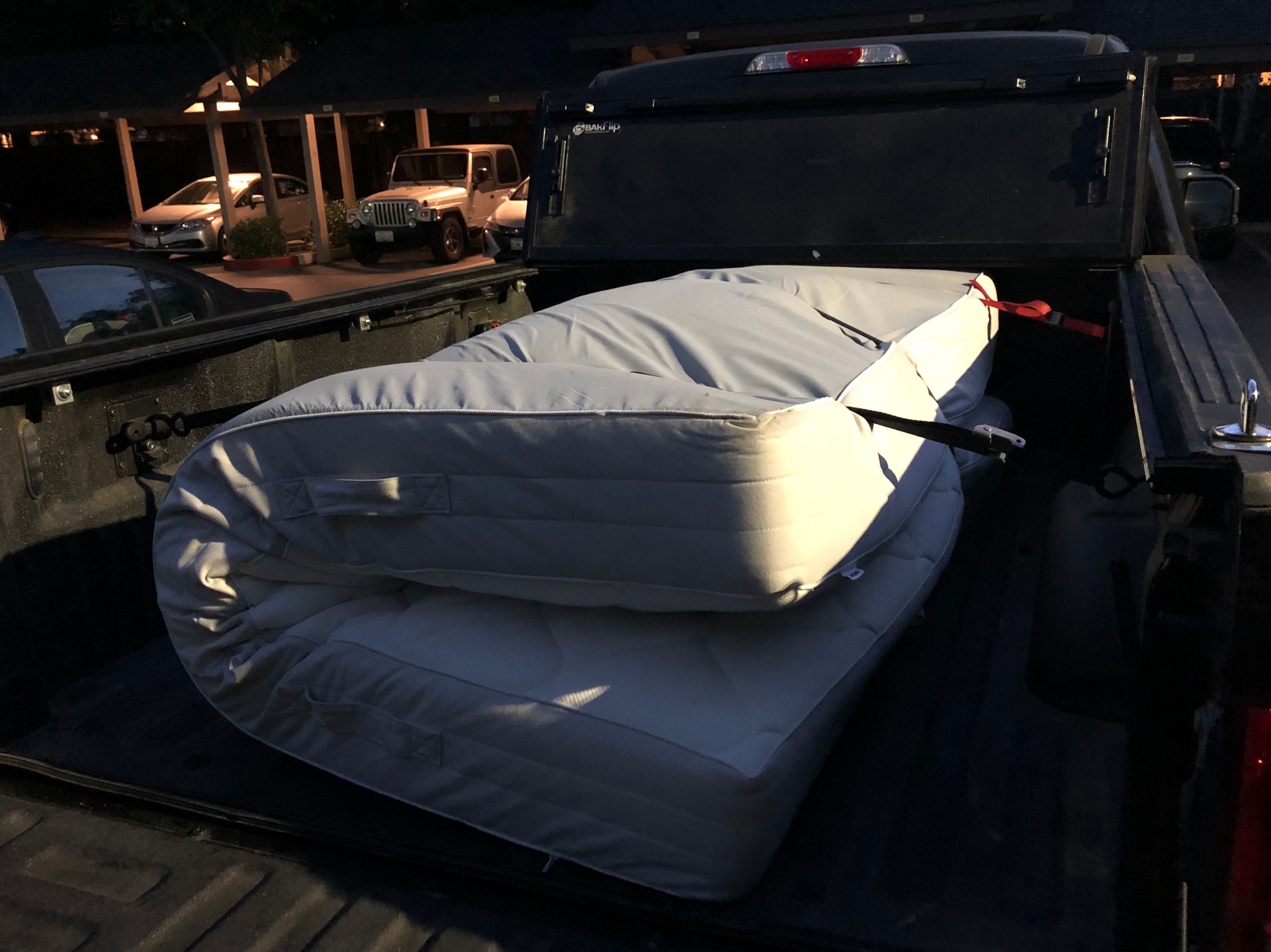 Mattress in the truck