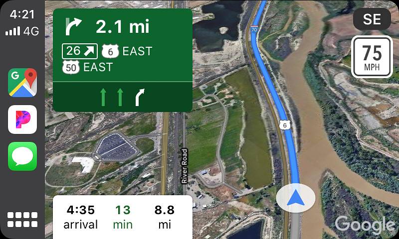 Google Maps on Apple CarPlay