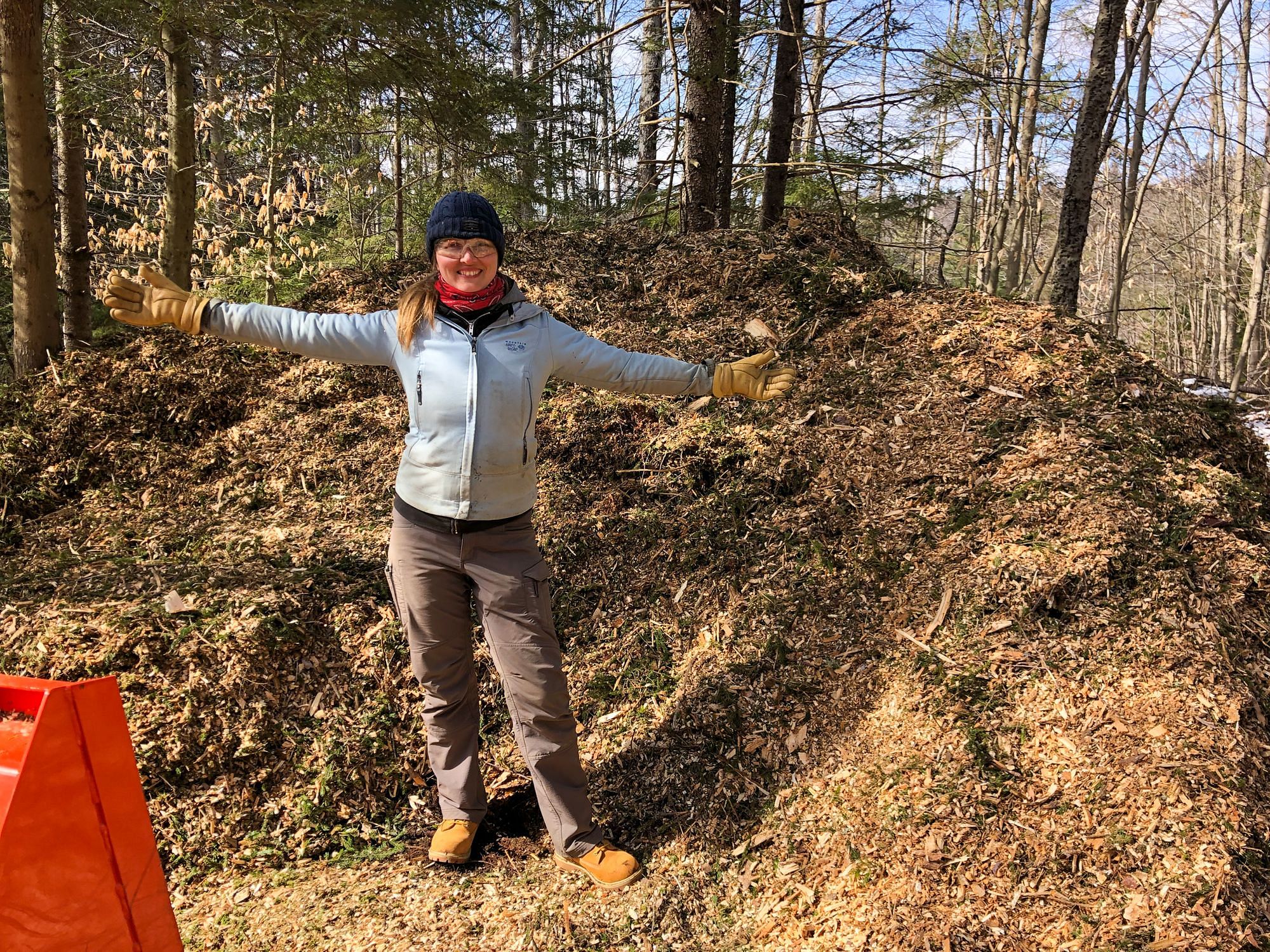 Woodland Mills WC68 Wood Chipper Wood Chip Pile