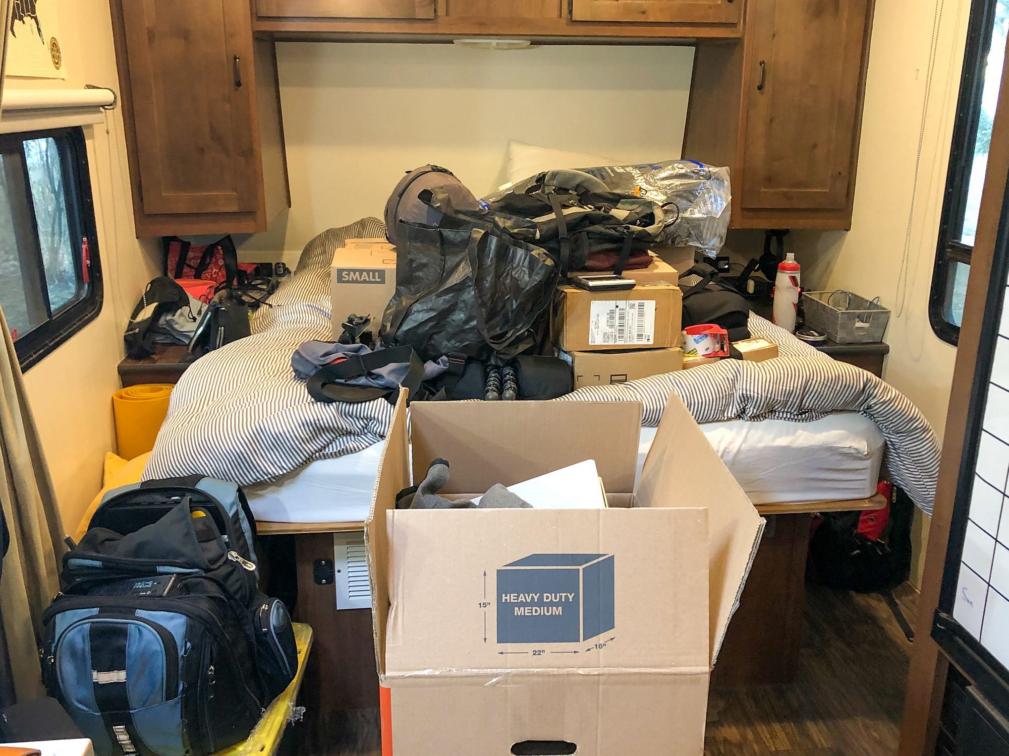 Unpacking boxes in RV