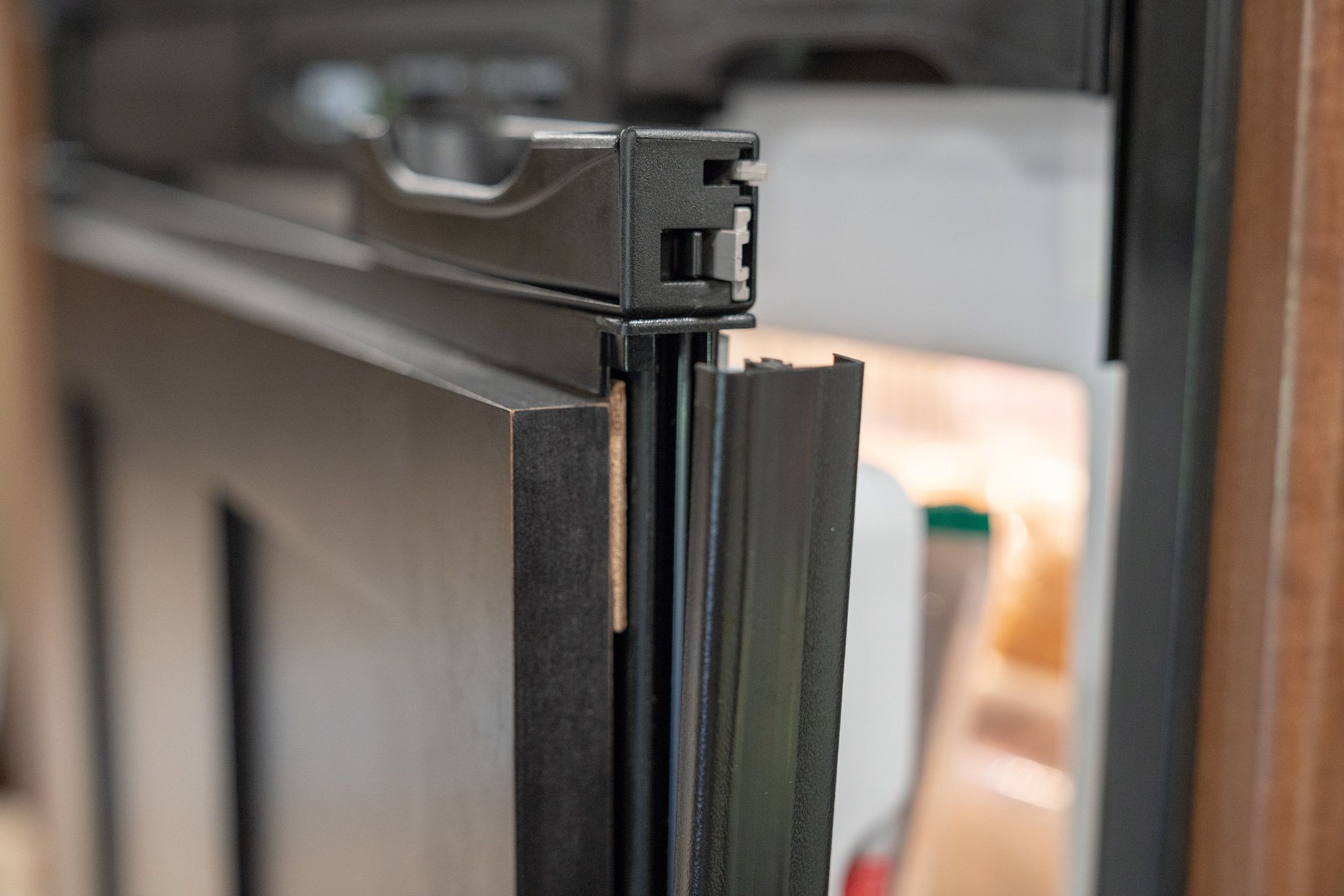 Plastic trim on freezer door