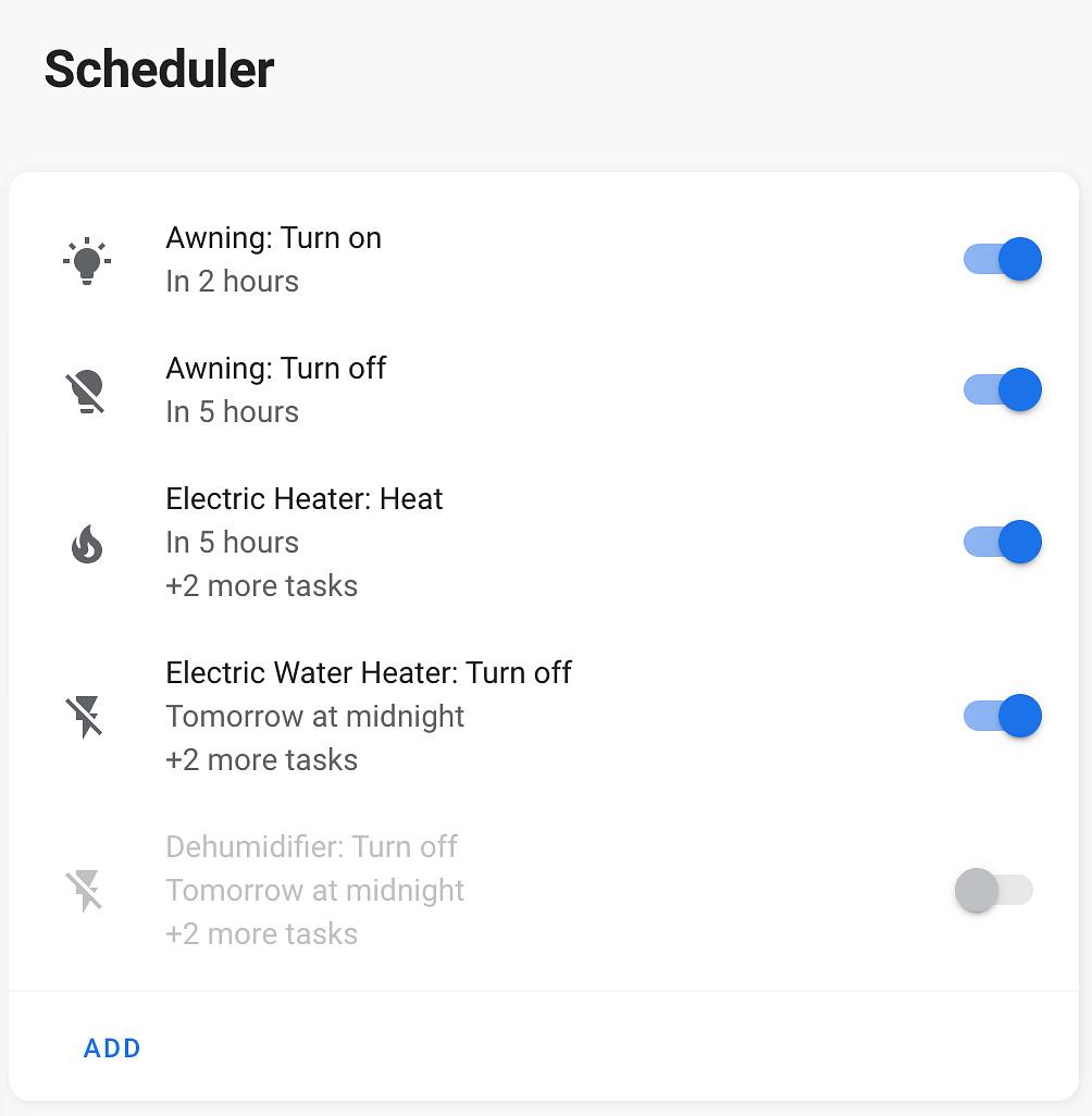 Home Assistant Scheduler