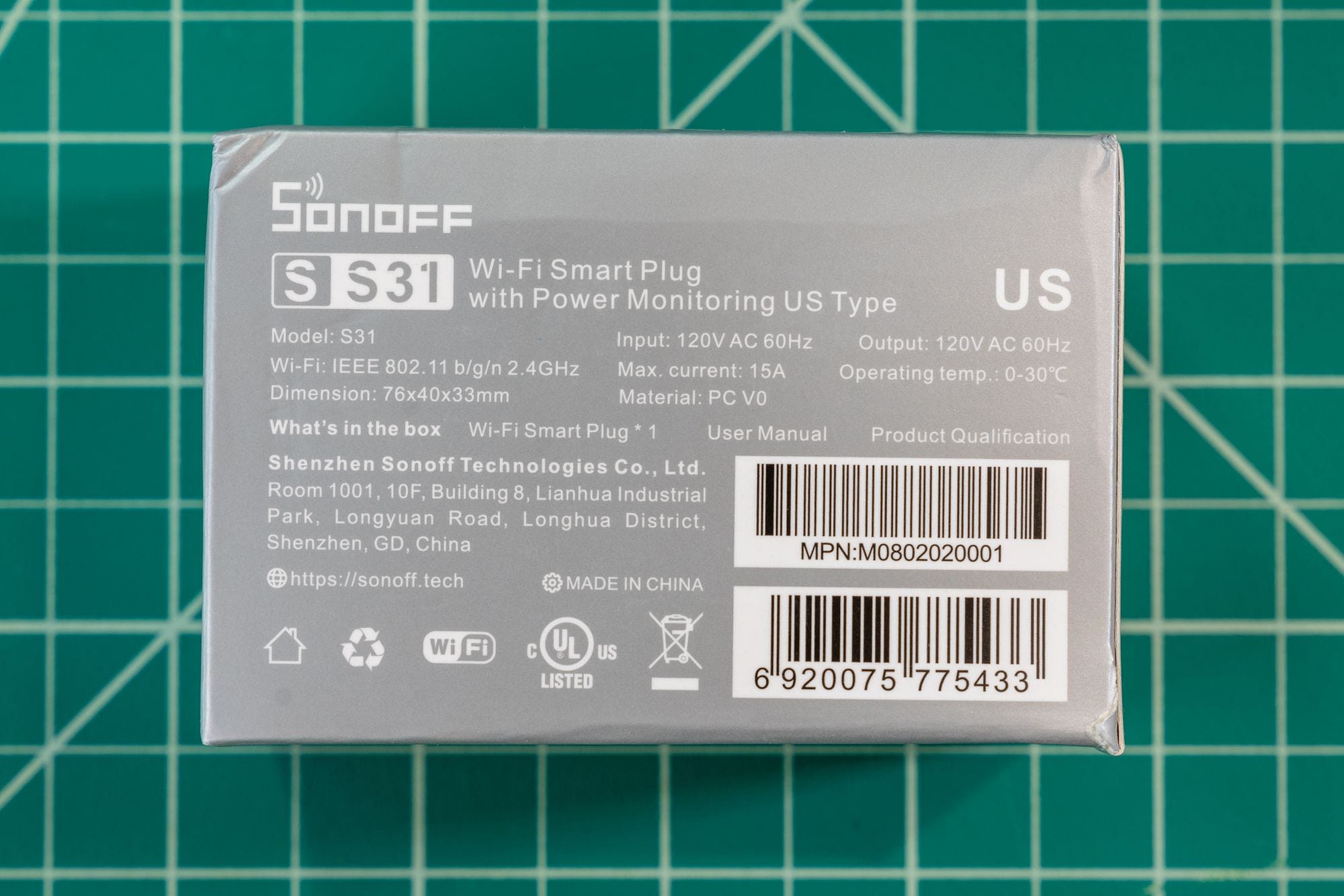 Sonoff S31 Specifications