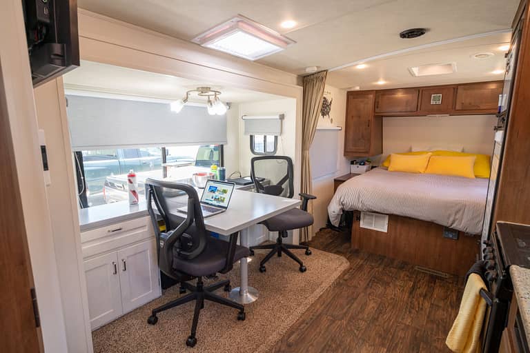 RV Remodel with Ergonomic Workspace: Before & After