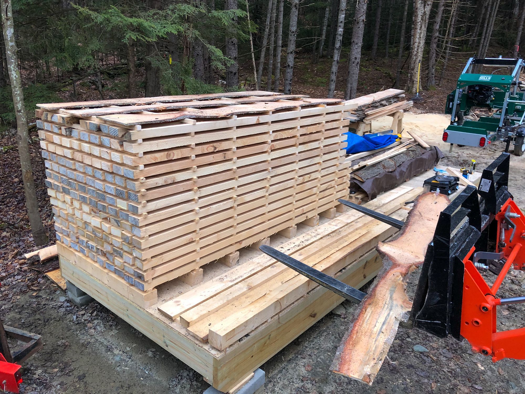 Weight on Wood Stack