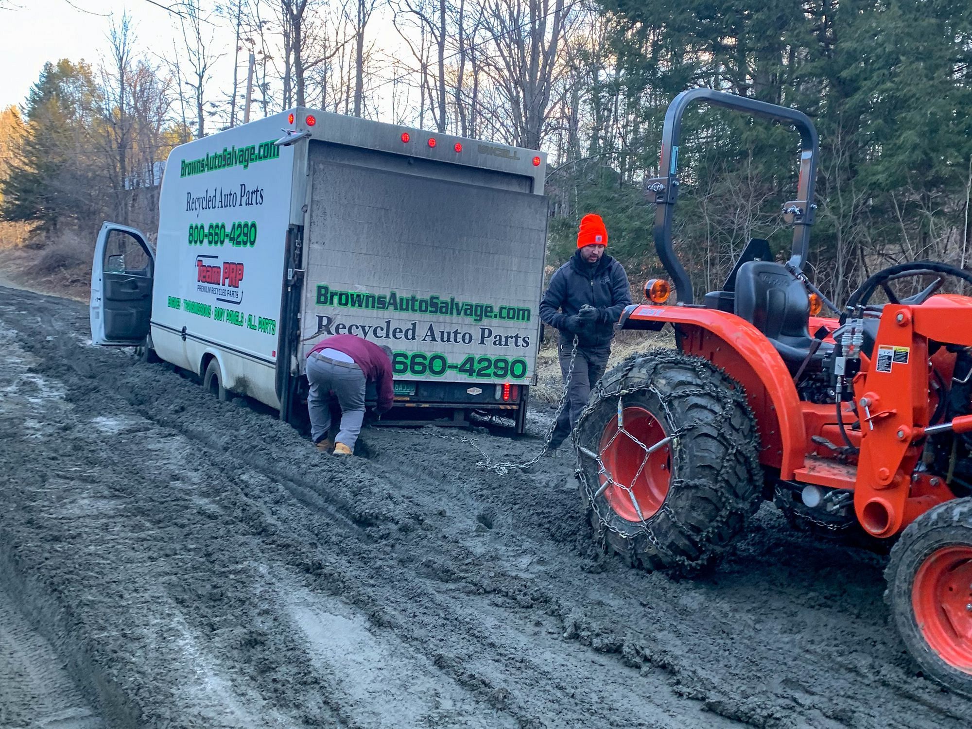 Box Van Stuck in Vermont Mud Season