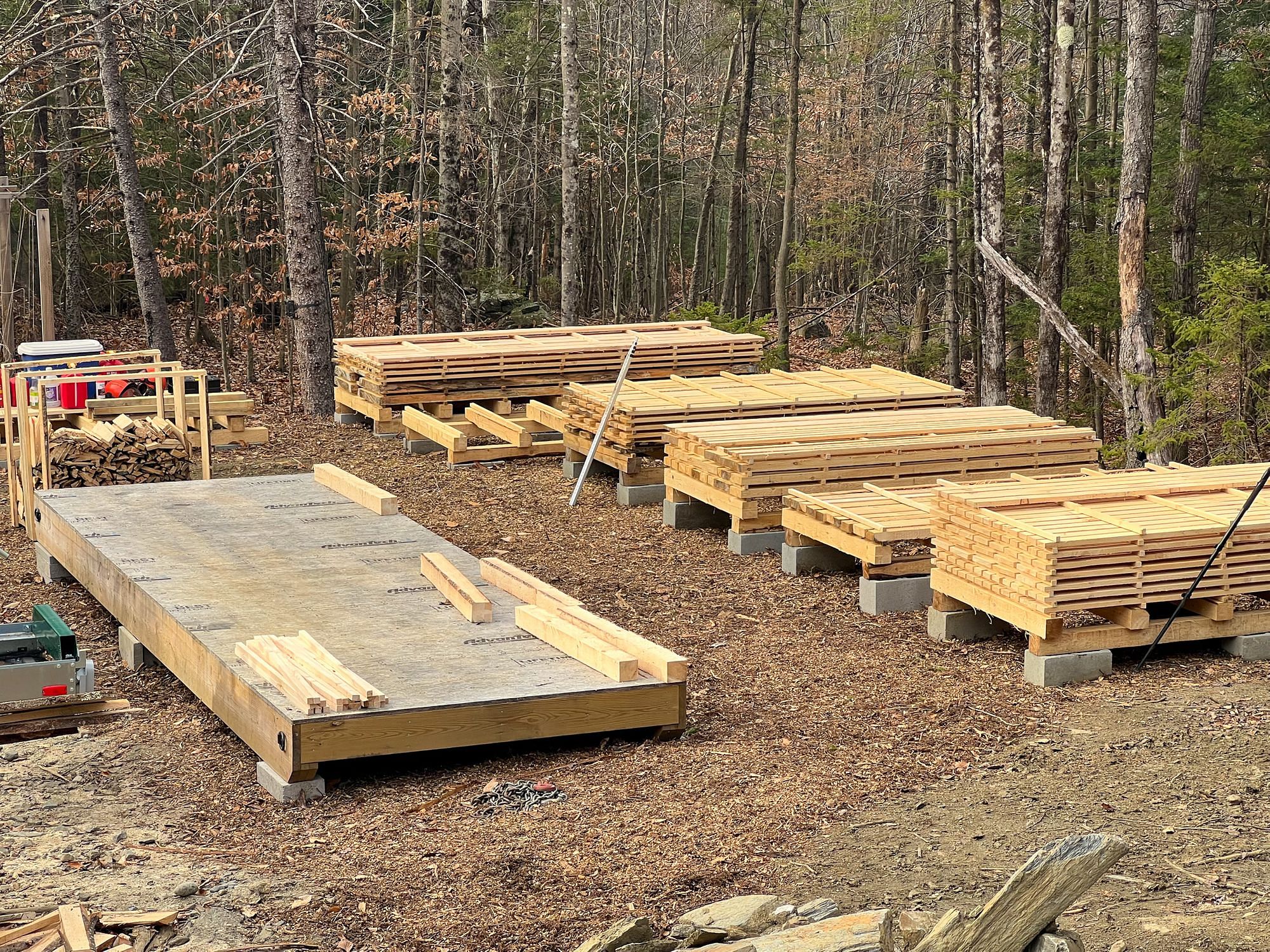 Lumber Piles and Solar Kiln Base