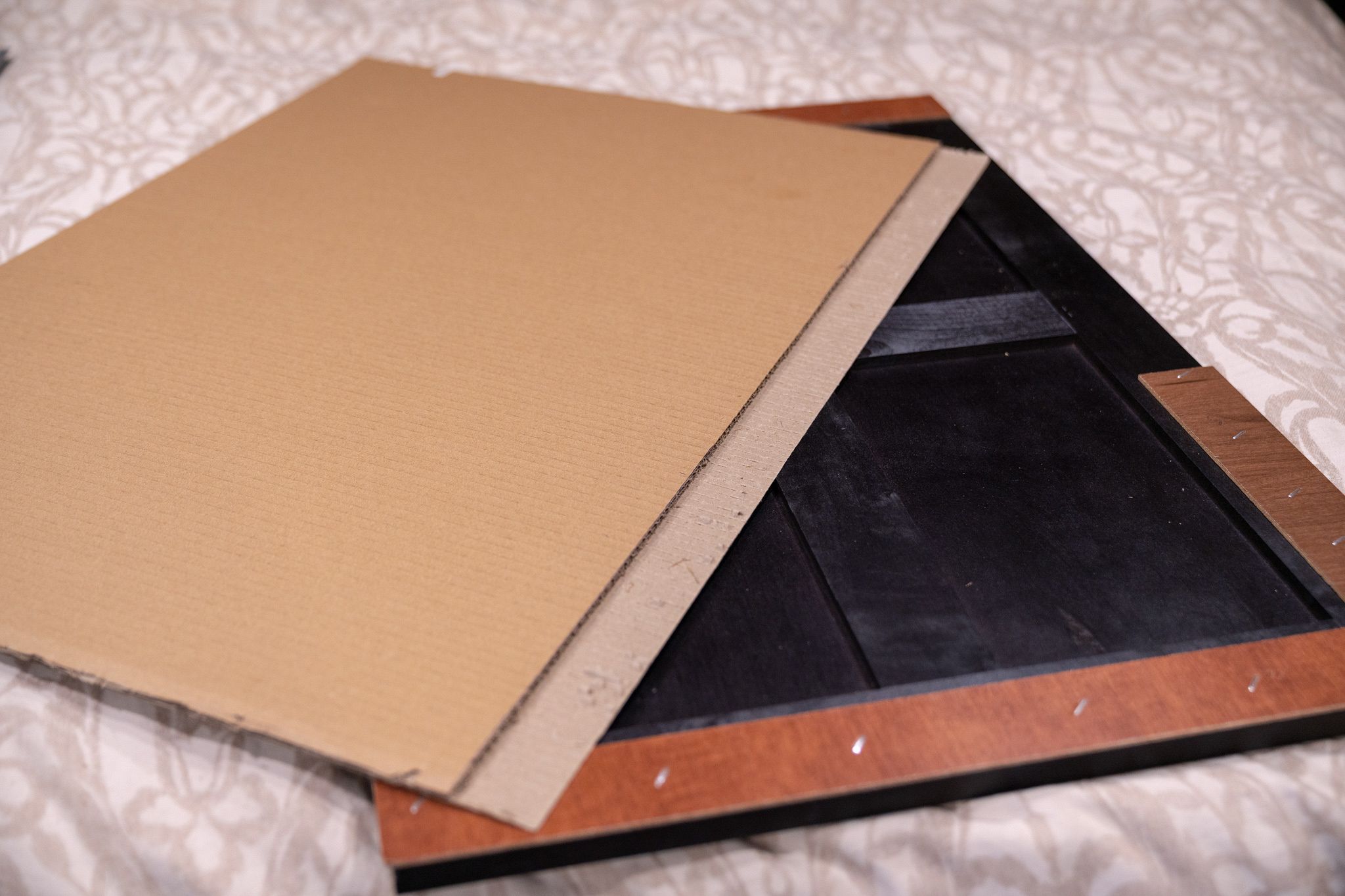 Cutting the dry-erase board to fit