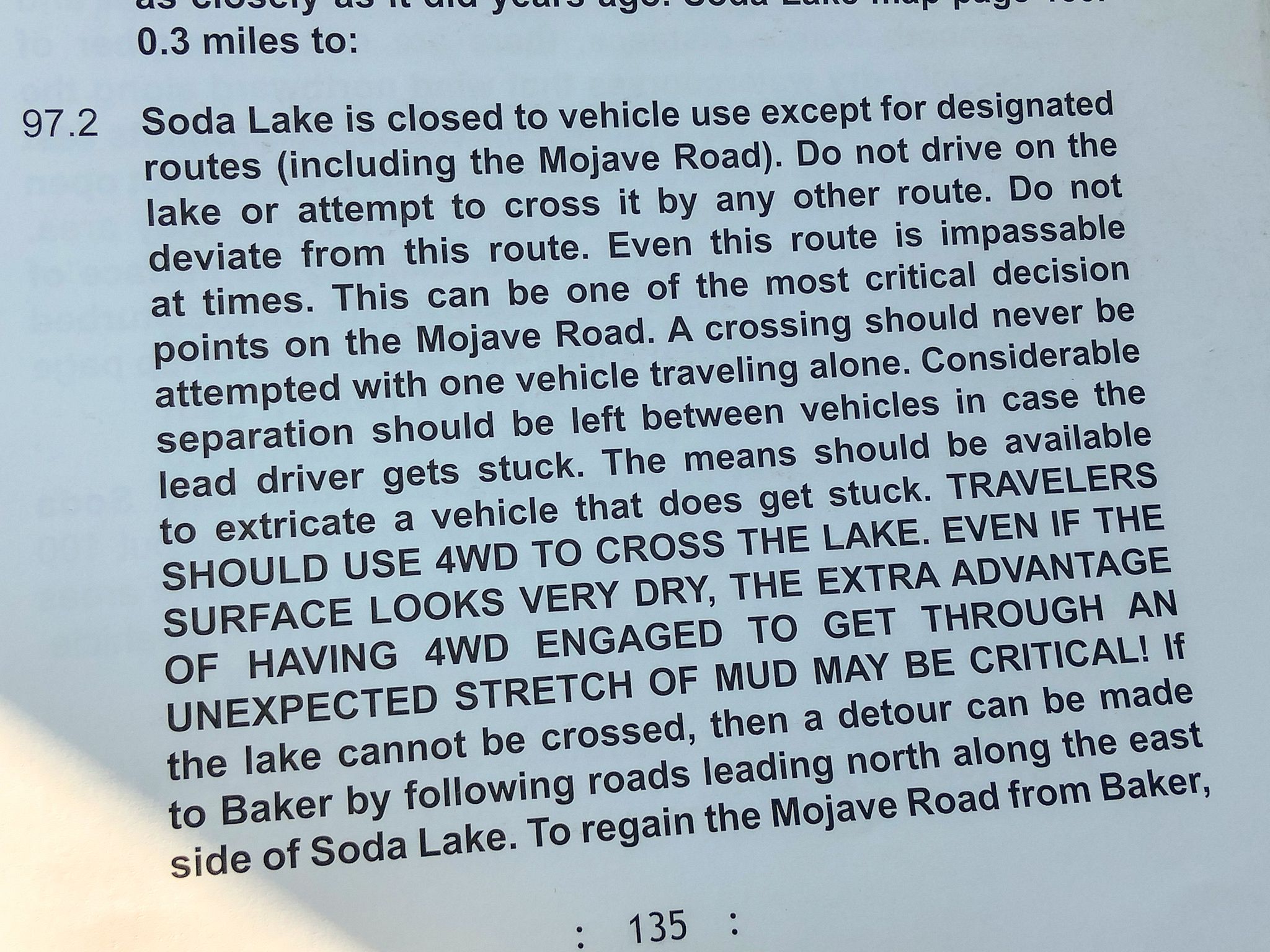 Soda Lake Warning