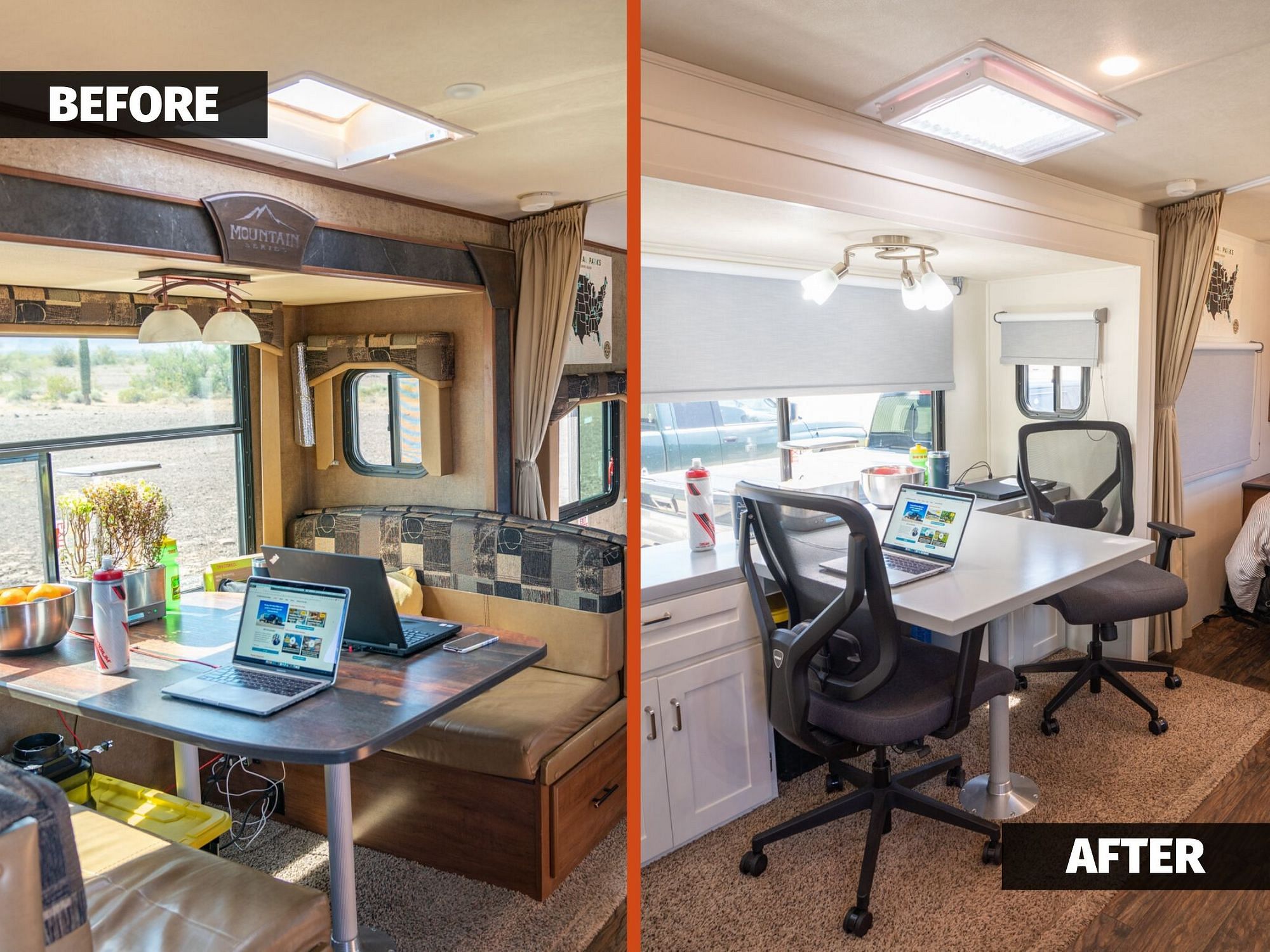 Travel Trailer RV Remodel Before and After