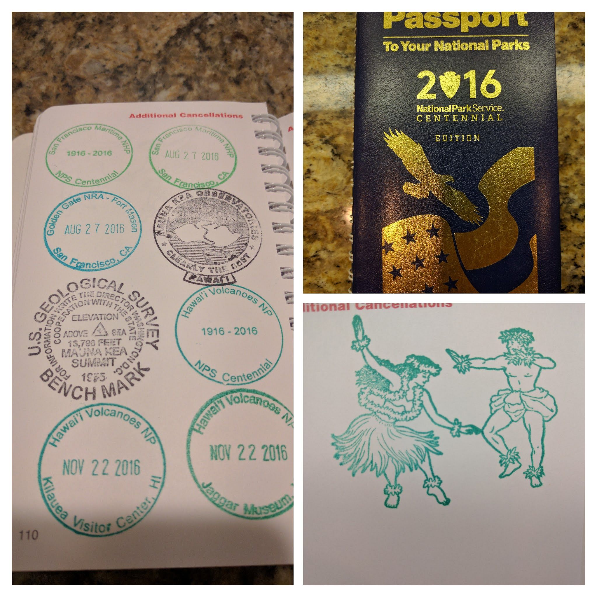 Collage of cancellation stamps.