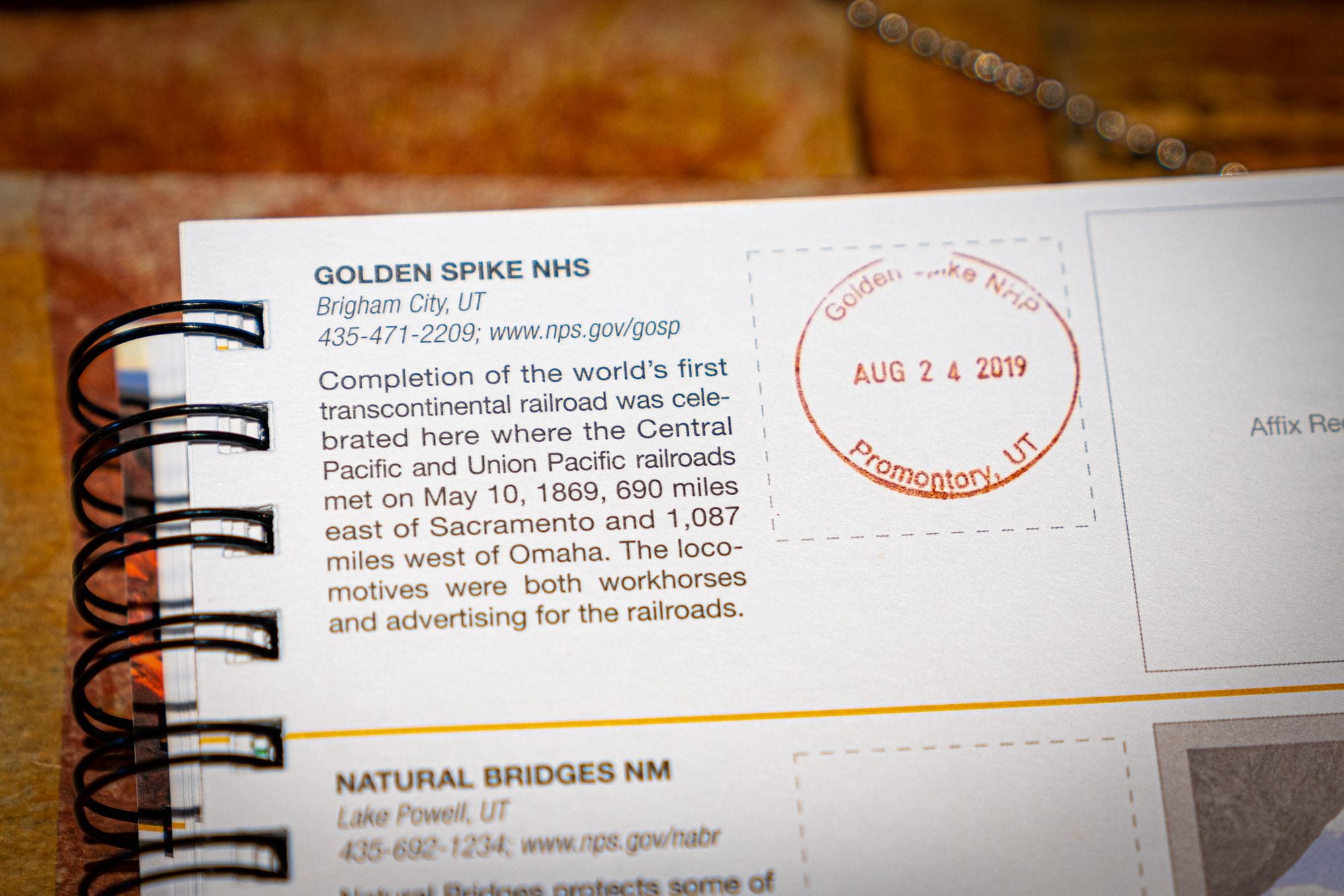Golden Spike National Historical Park Passport Stamp