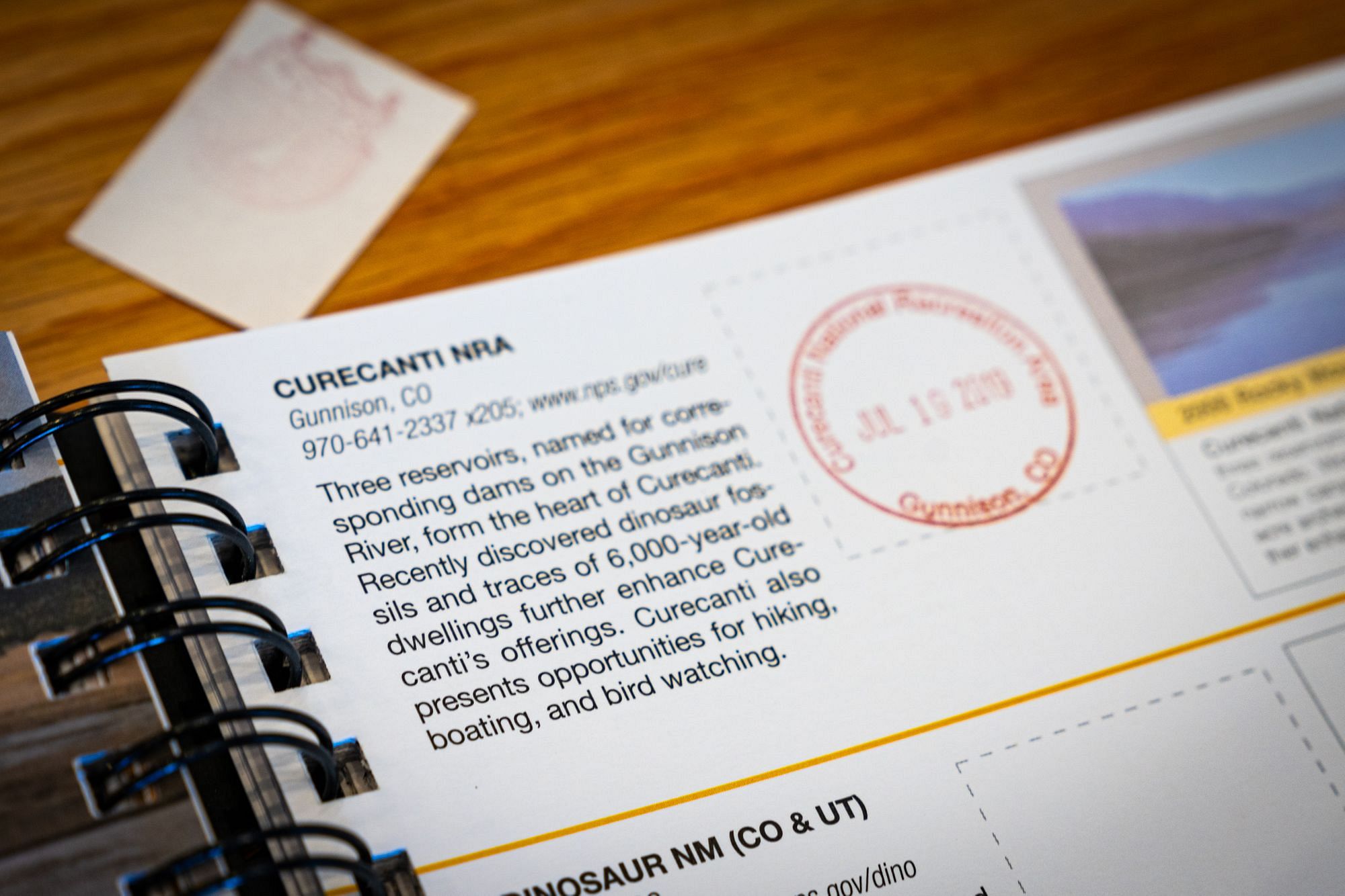 Curecanti NRA Park Passport Stamp