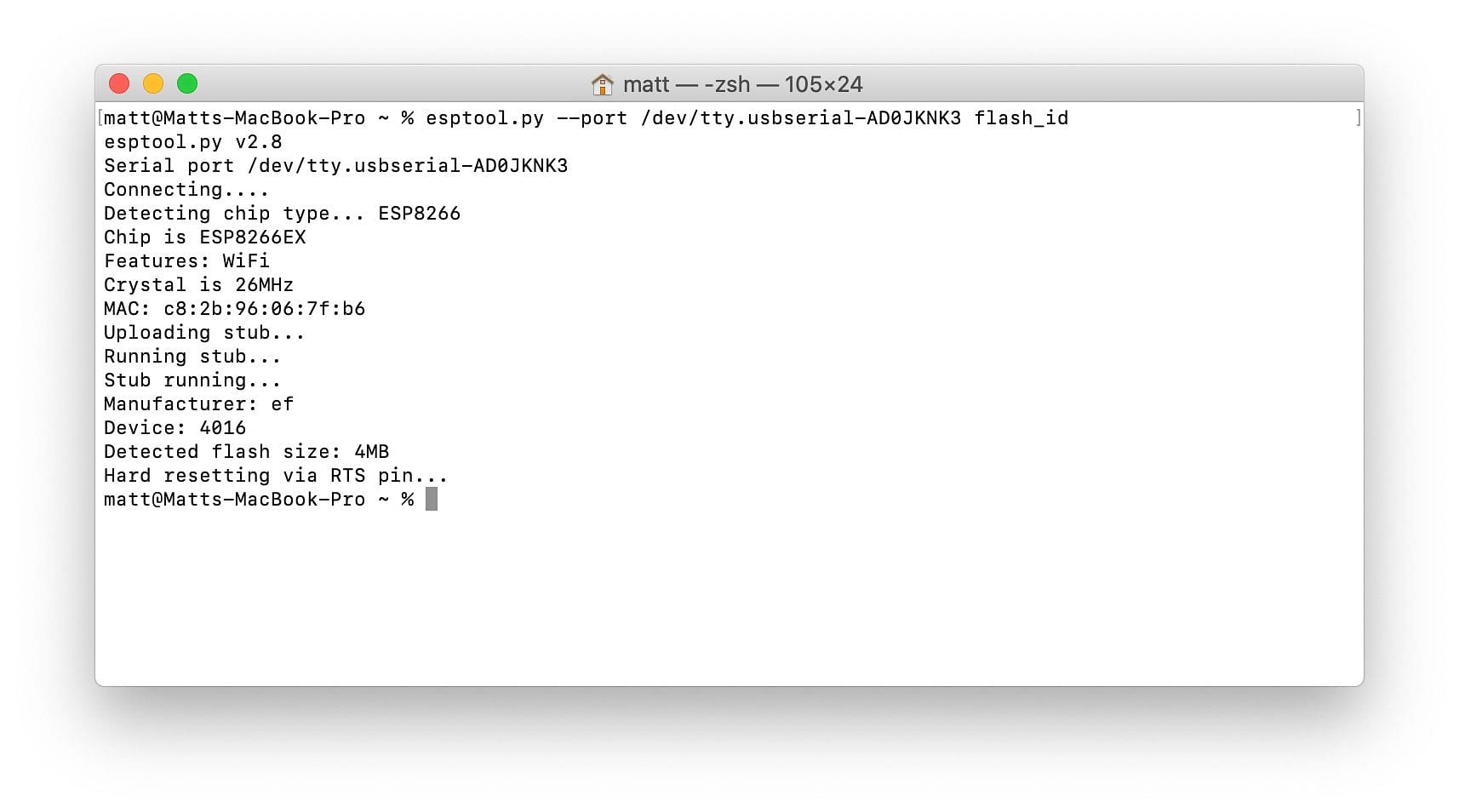 ESPTool Flash ID