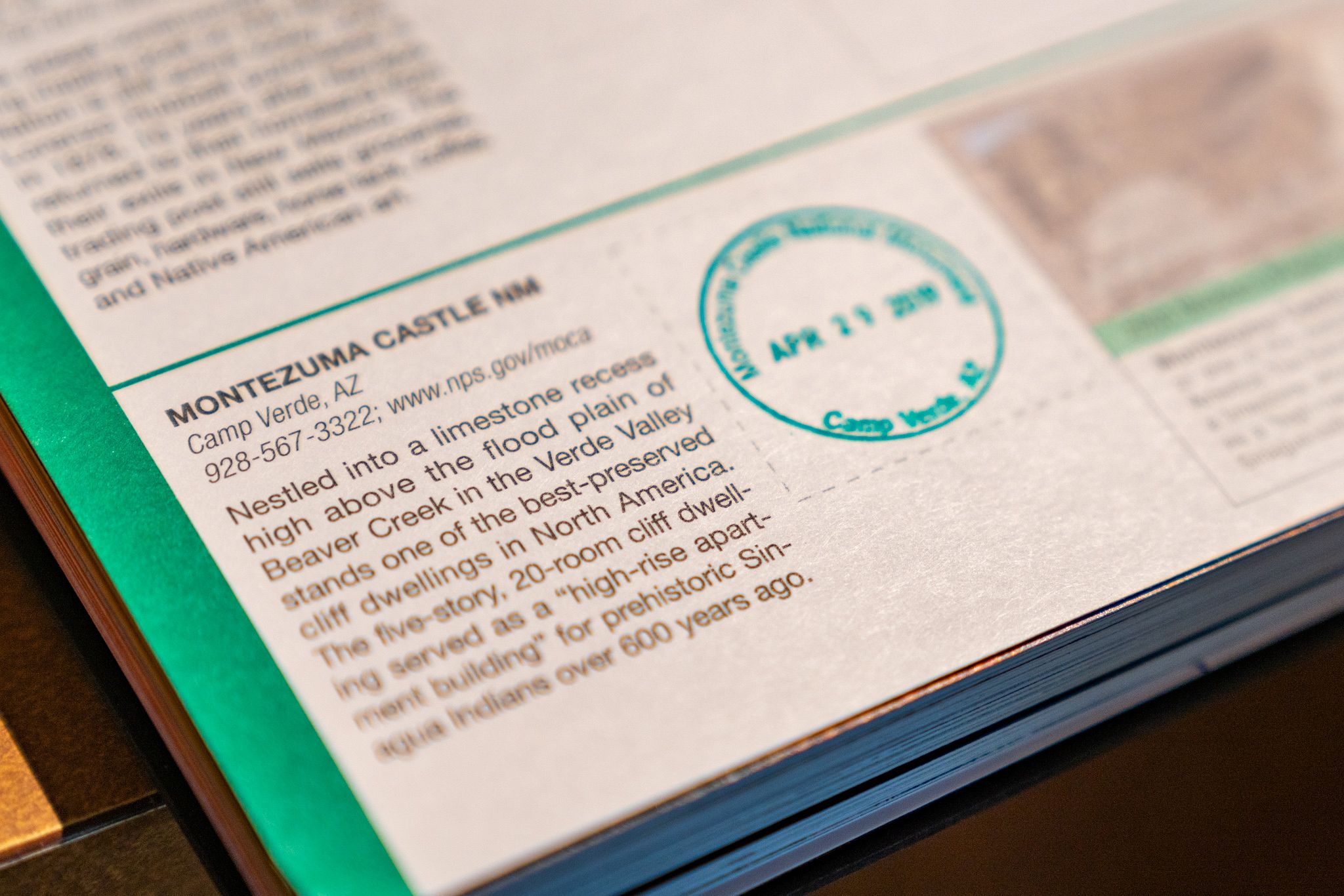Montezuma Castle Passport Stamp