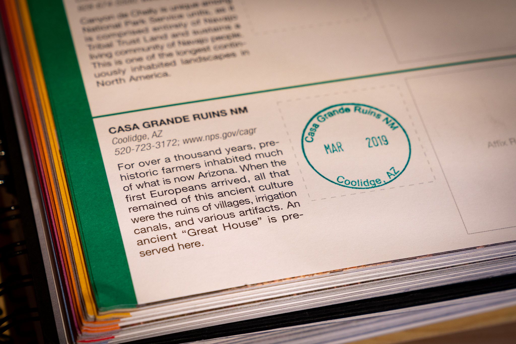 Passport Stamp at Casa Grande Ruins National Monument